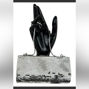 Vintage La Regale Mirrored Disco Ball Mosaic Clutch | Silver 90s Glam